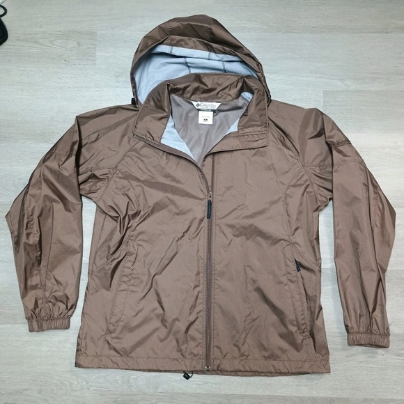 Columbia Brown Windbreaker Hooded Jacket Coat Size XL Women's - Picture 1 of 6